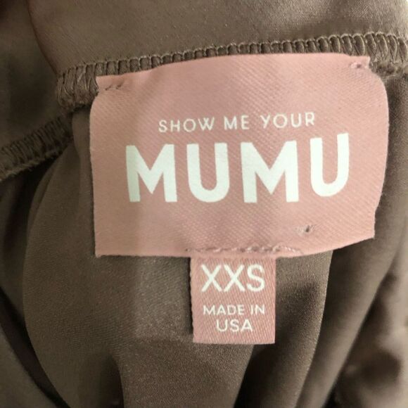 Show Me Your MuMu Verona Cowl Midi Dress‎ Luxe Satin Wedding Rose Gold Size XXS - Picture 9 of 9